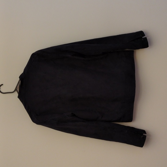 Men's Navy Suede Jacket - Picture 2 of 2